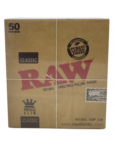 Papel de Fumar Raw Classic King Size Slim 50Und - Imagen 1