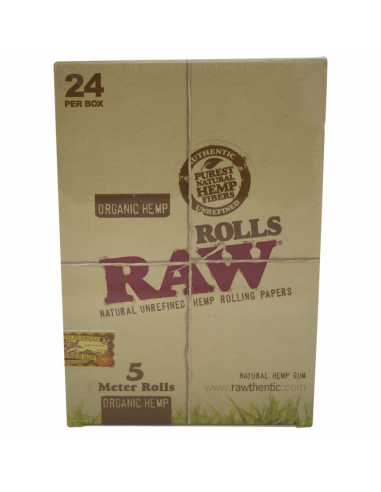 Papel de Fumar Raw Rolls Orgánico (24 Rollos de 5m) - Imagen 1